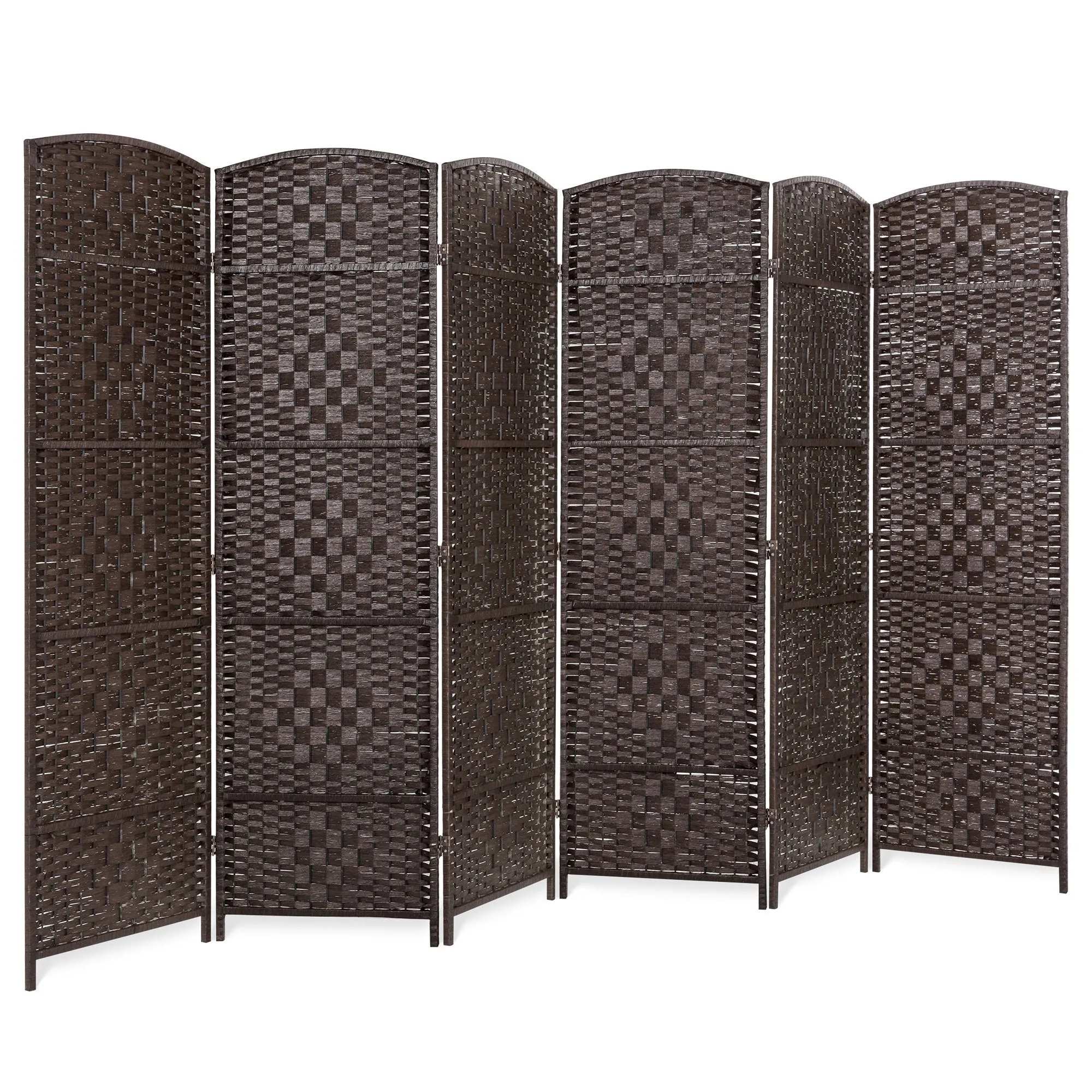 6ft Tall 6-Panel Diamond Weave Folding Room Divider Privacy Screen