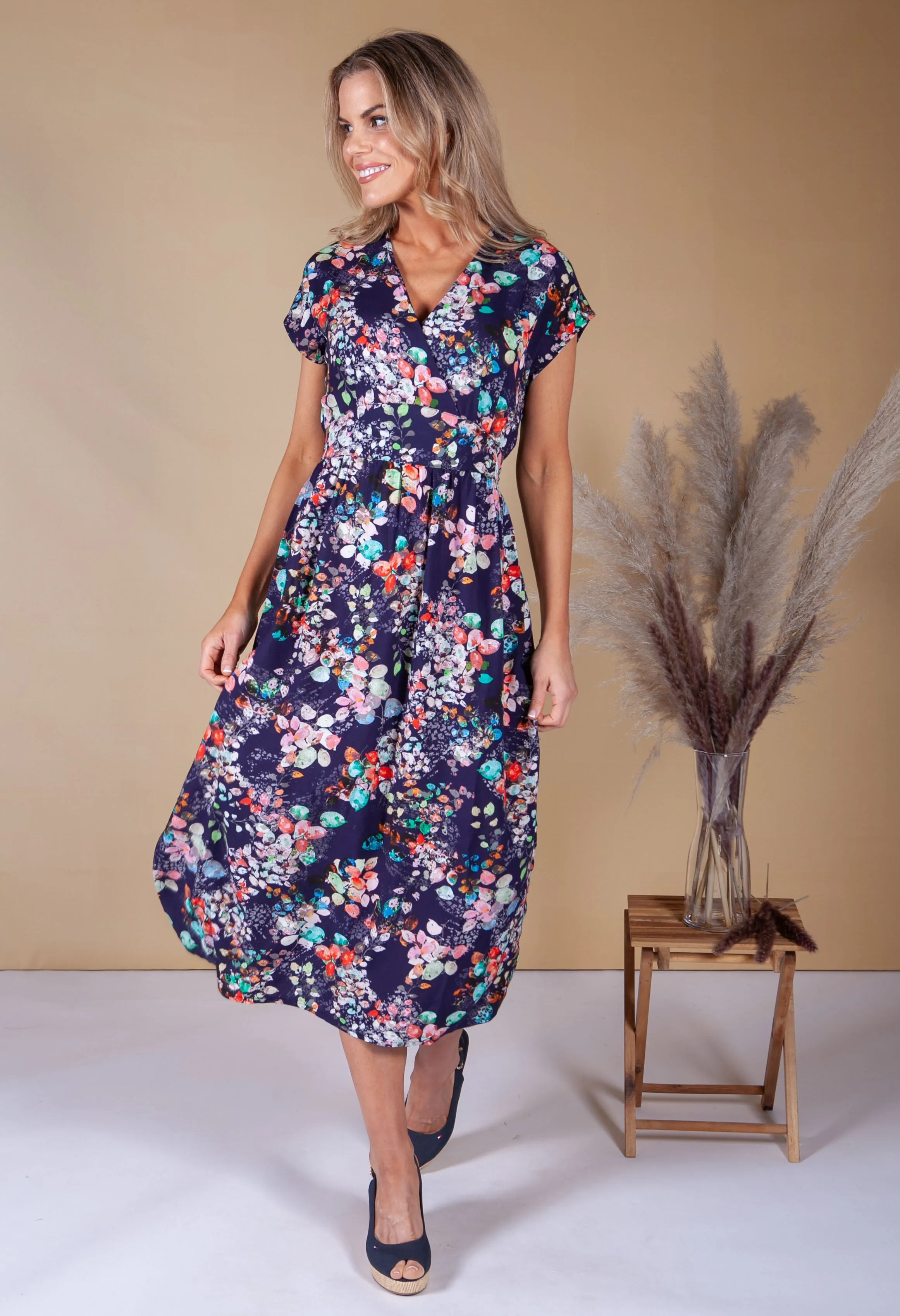 Abstract Floral Print Dress-1