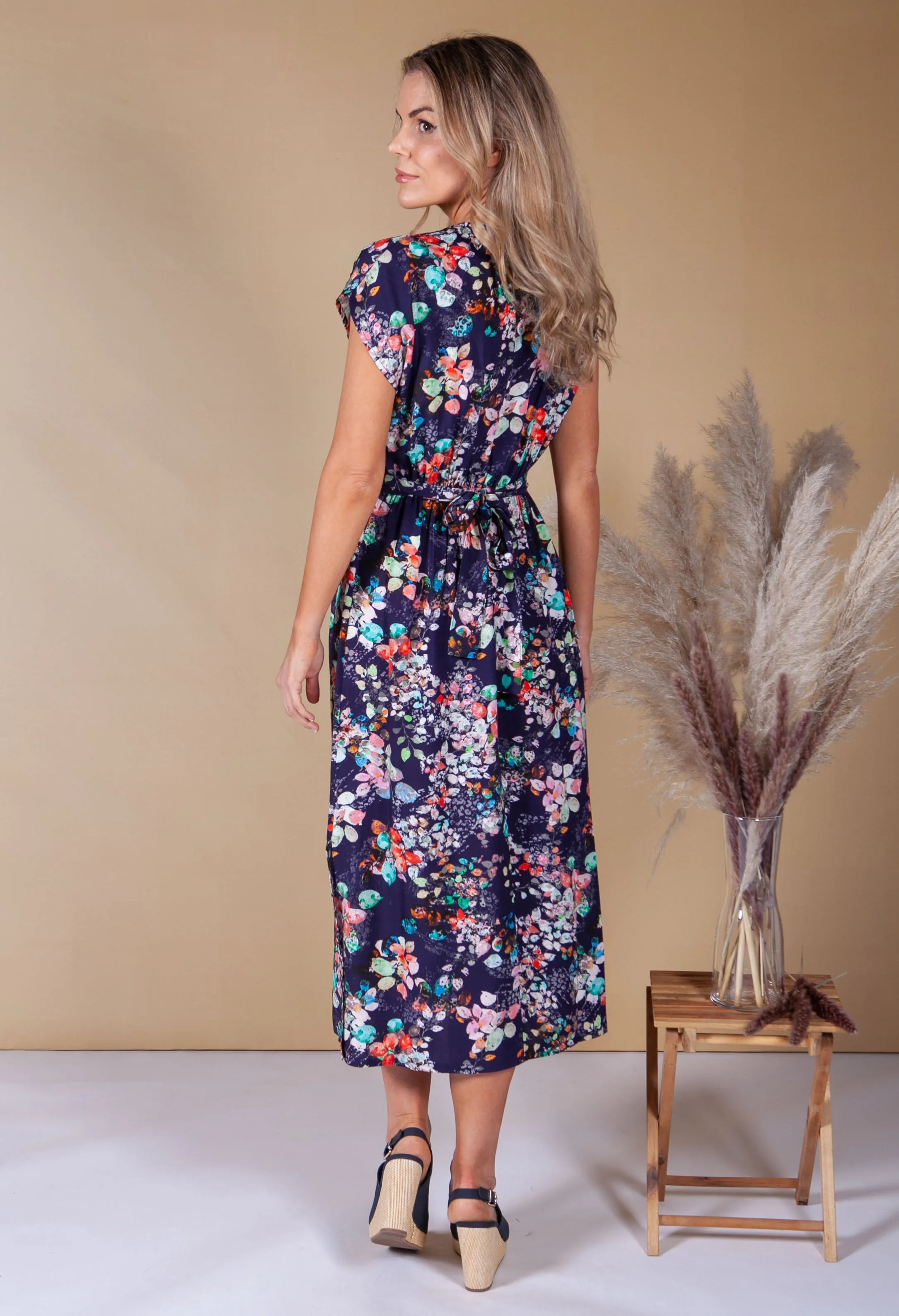 Abstract Floral Print Dress-1