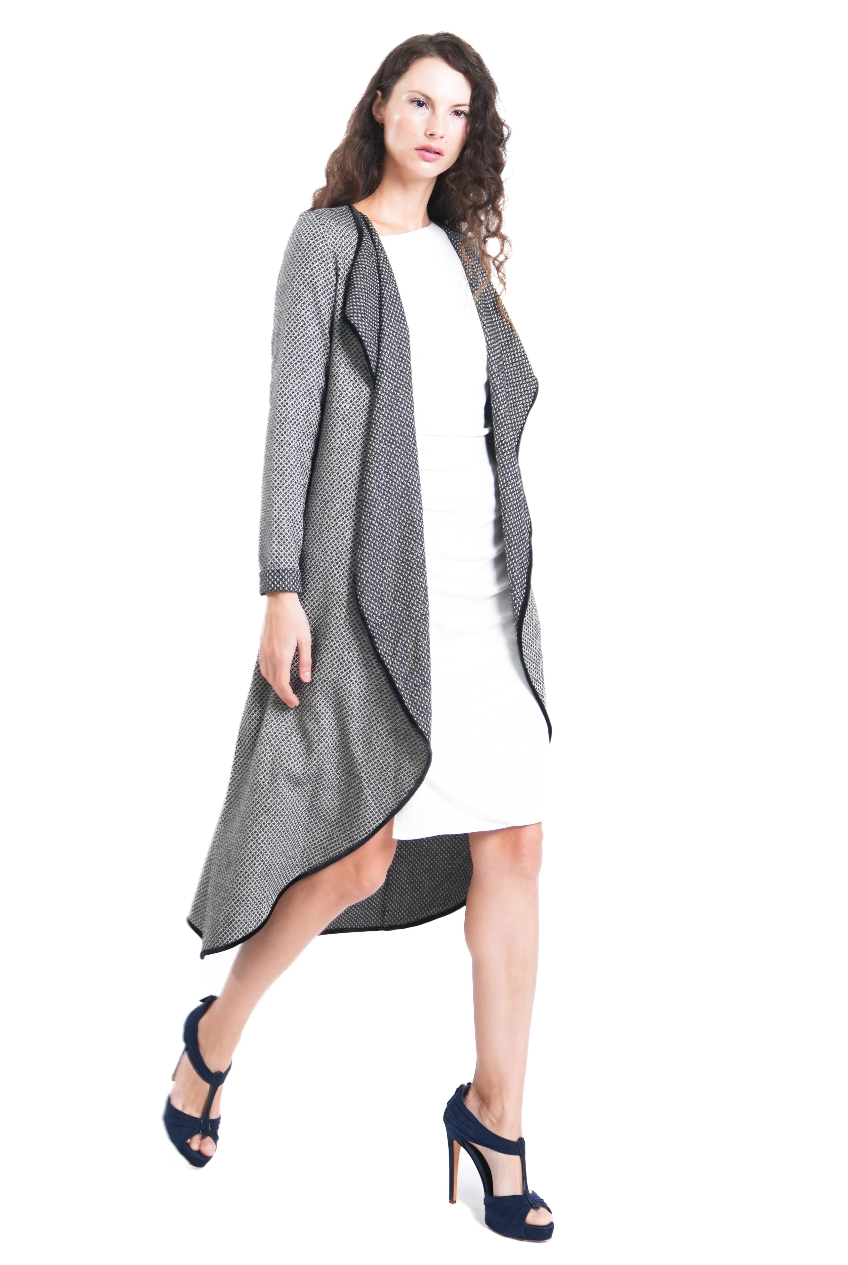 Adara Two-toned Maxi Wrap Jacket