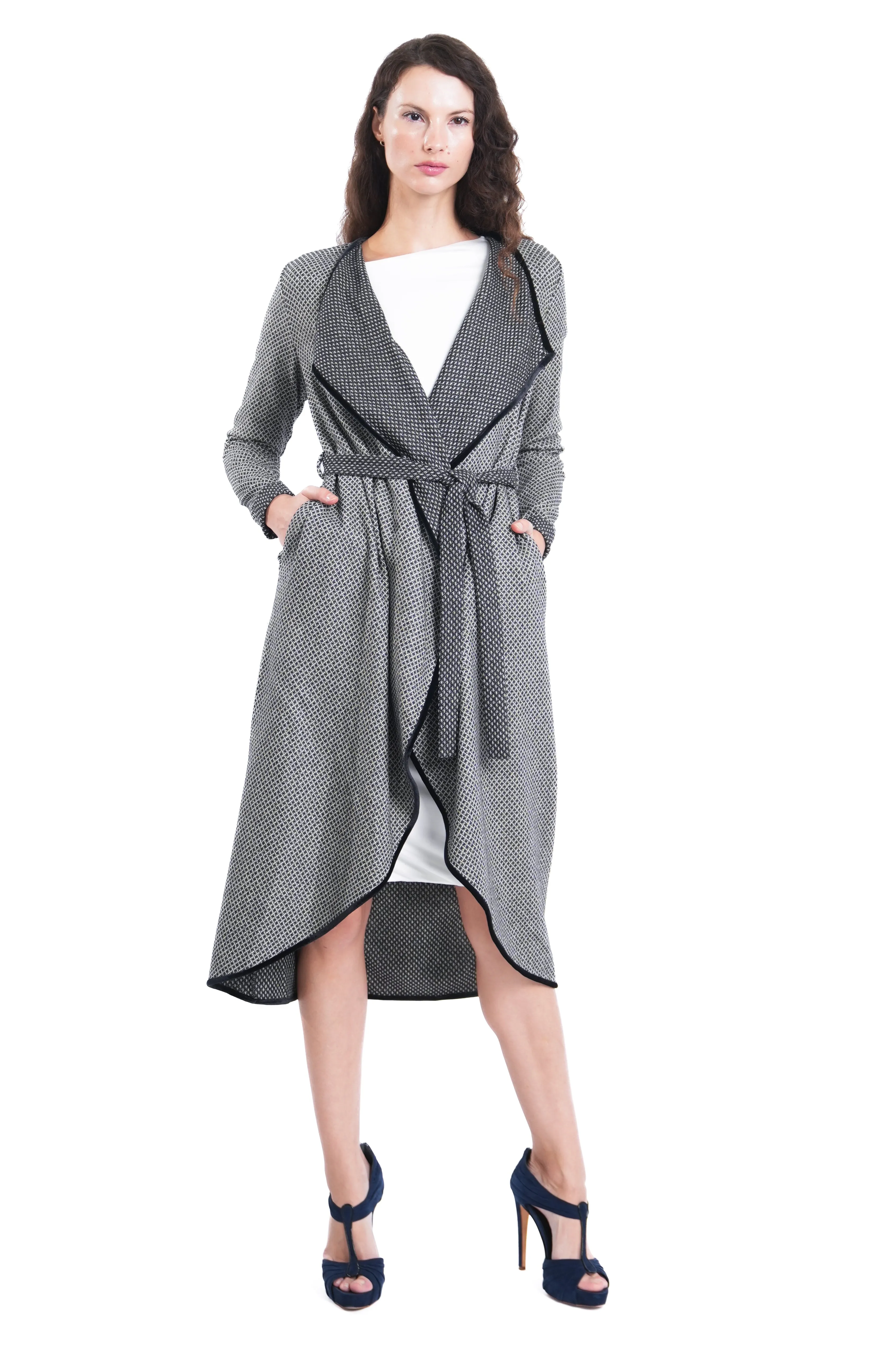 Adara Two-toned Maxi Wrap Jacket