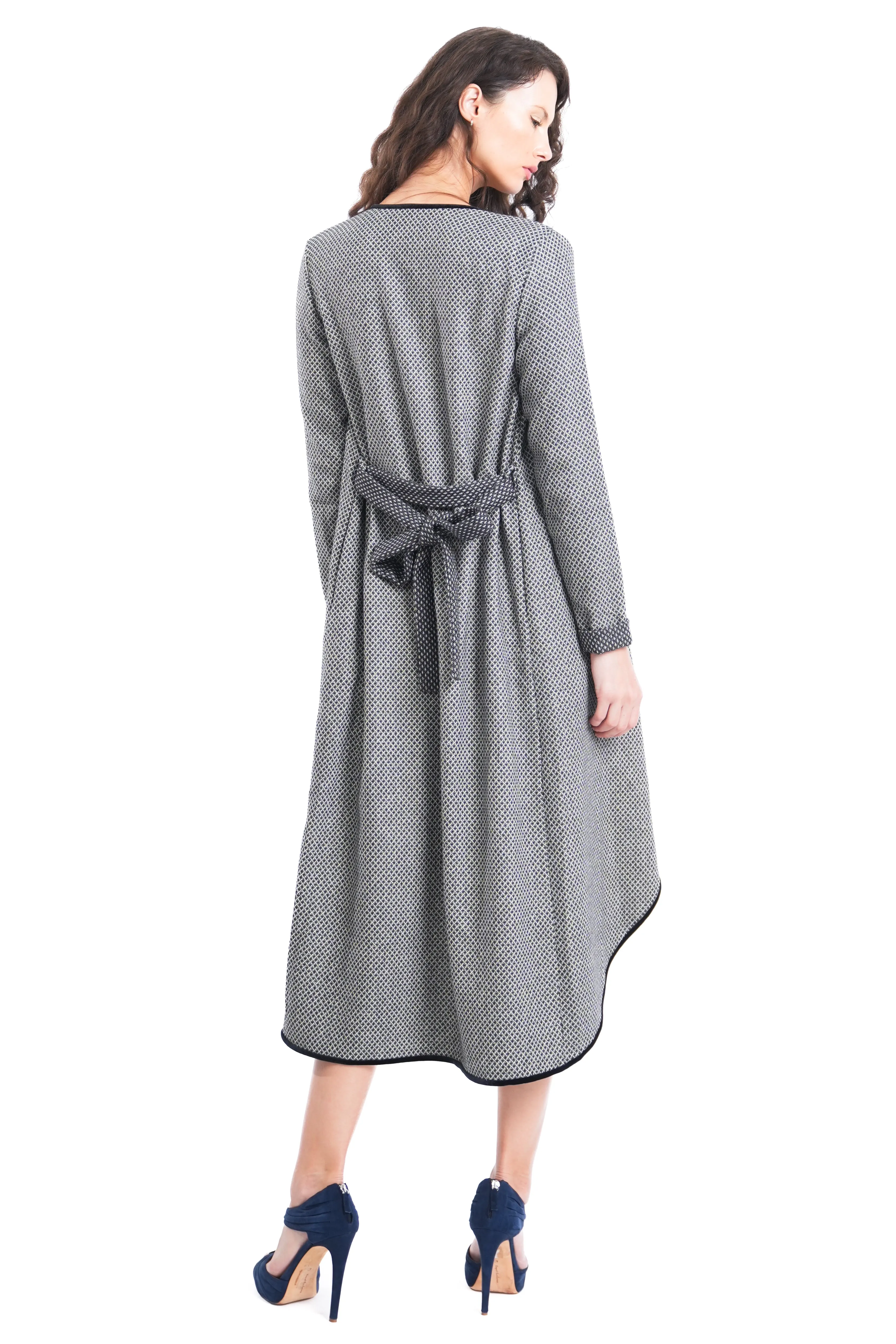 Adara Two-toned Maxi Wrap Jacket