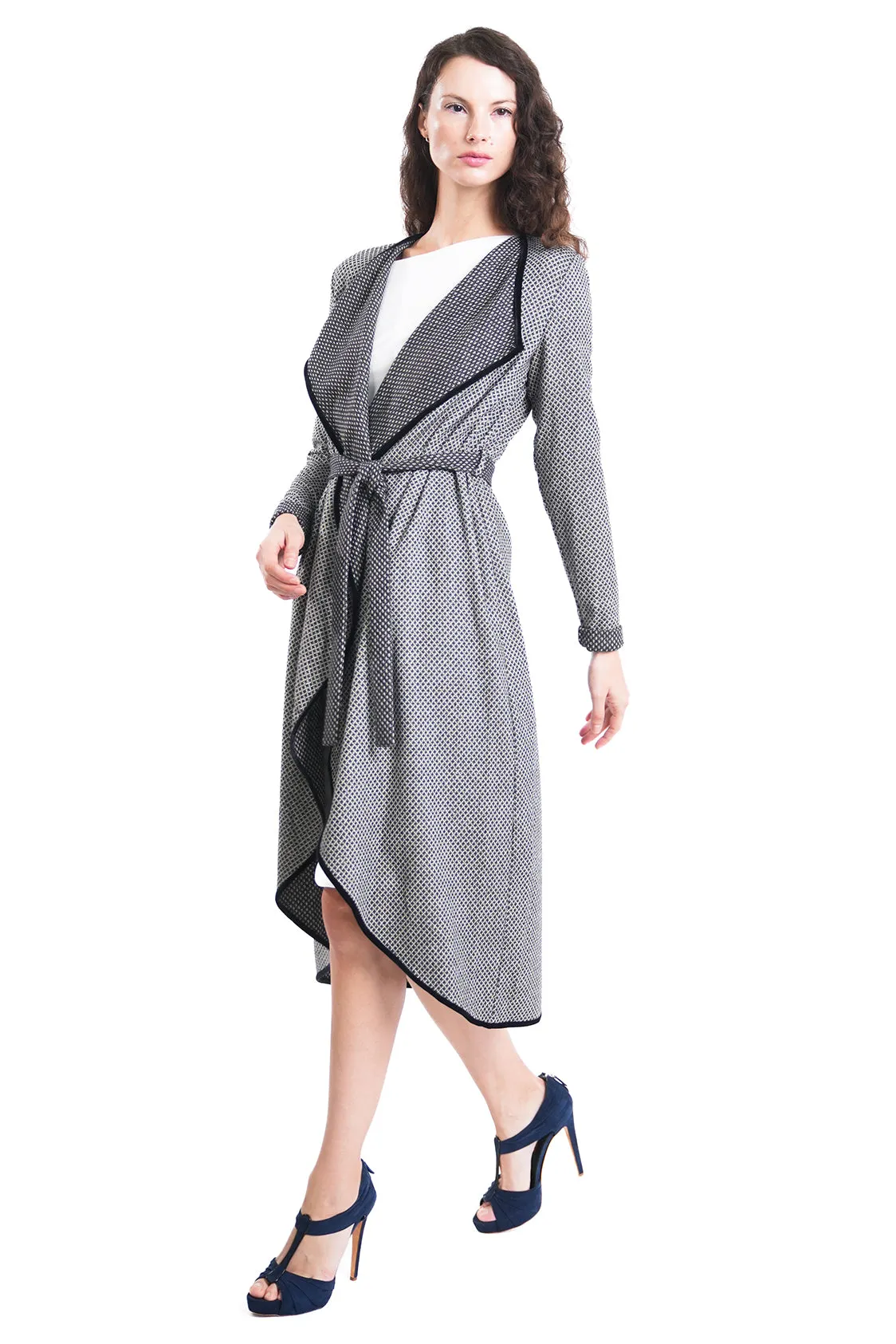 Adara Two-toned Maxi Wrap Jacket