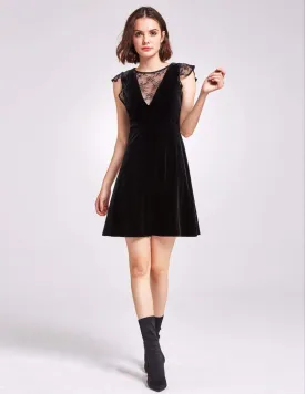 Alisa Pan Velvet Cap Sleeve Party Dress