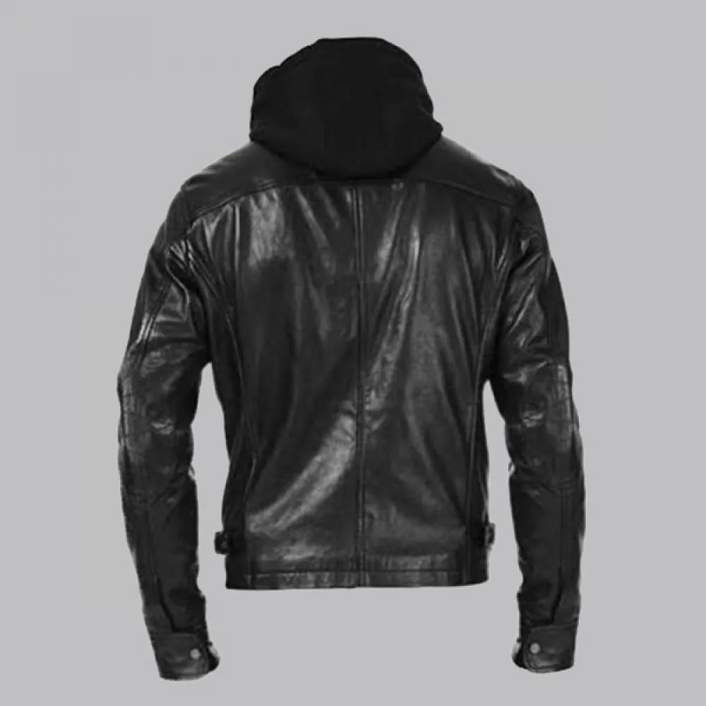 Arrow Oliver Queen Leather Hoodie Jacket