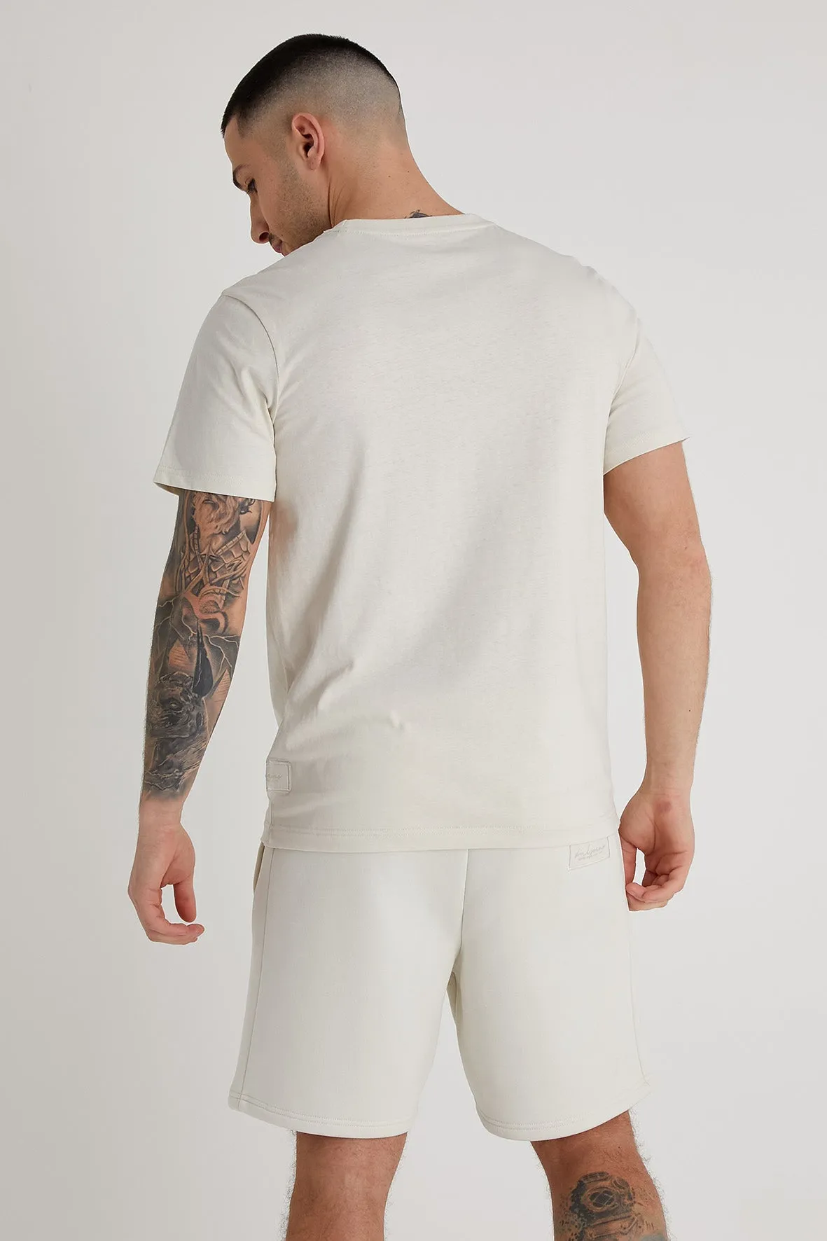 Aston crew neck t-shirt in Dove