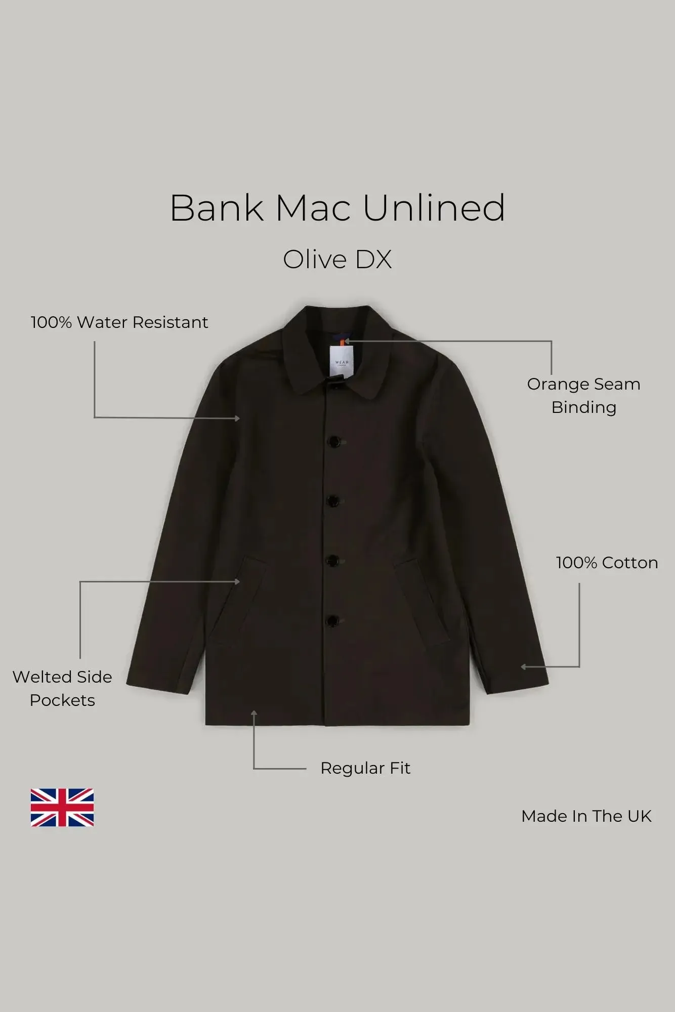 Bank Mac Unlined - Olive Dx