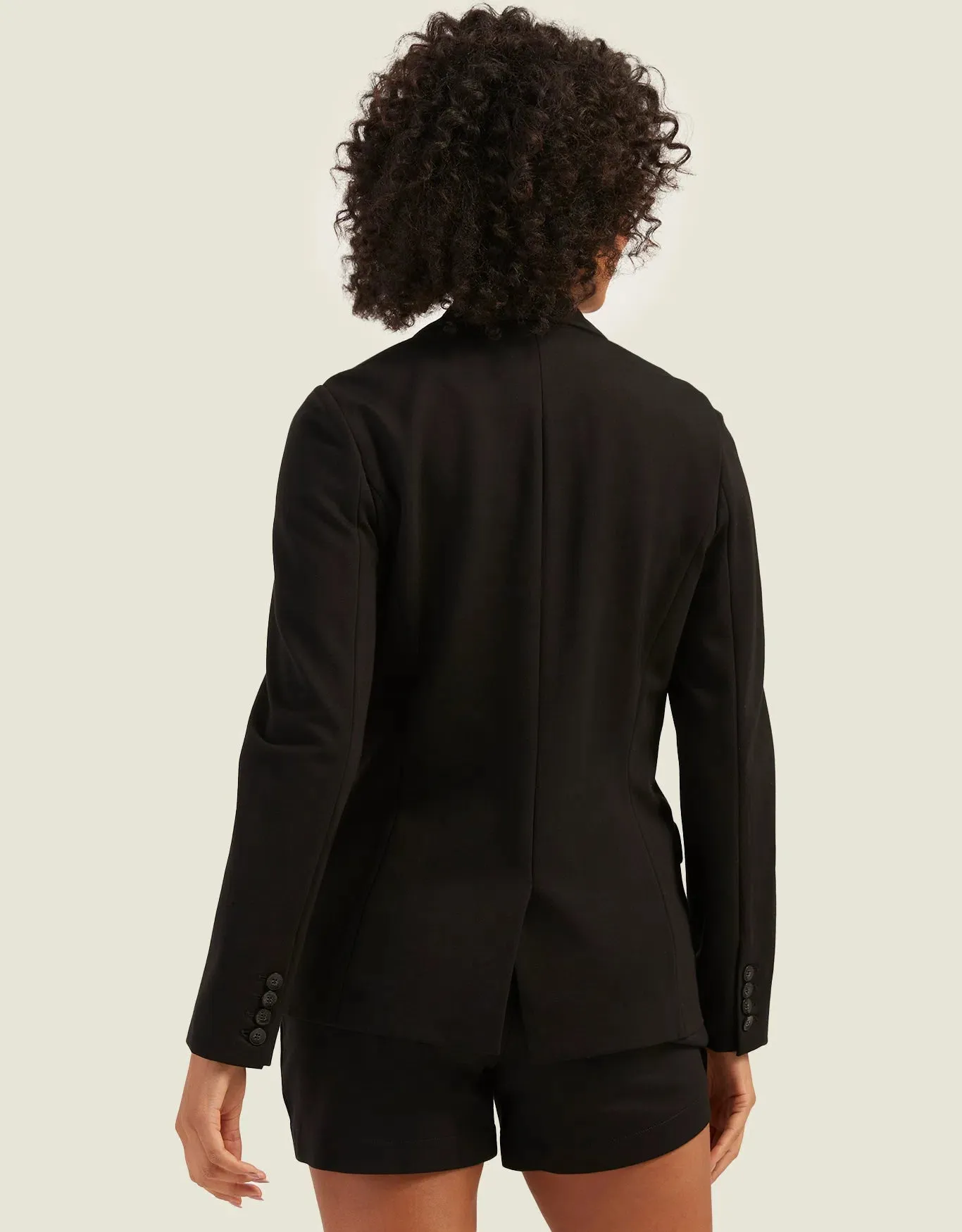 Blazer Malha Preto Shoulder