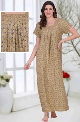 Branded Cotton Long Brown Nighty for Women