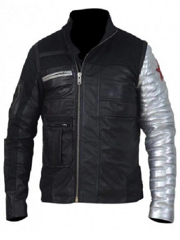 Captain America Winter Soldier Silver Sleeves Jacket