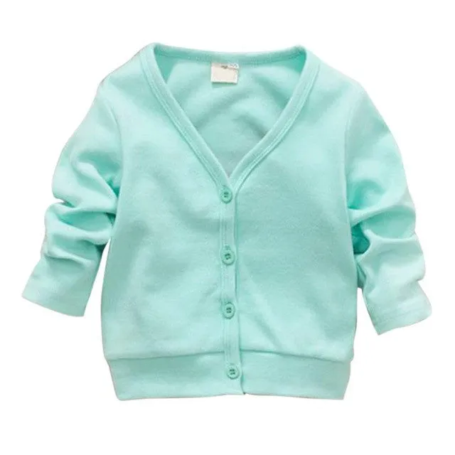 Child Boys Girls V-neck Cardigan Thick Cotton Jacket Coat Casual Comfortable SL01