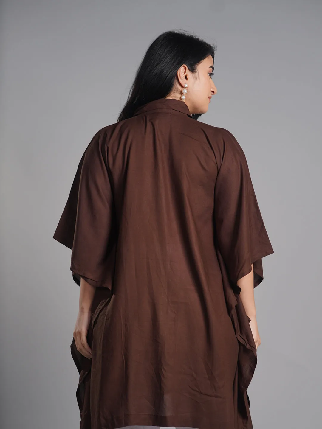 Coffee Rayon ShirtKurta - Surajmukhi