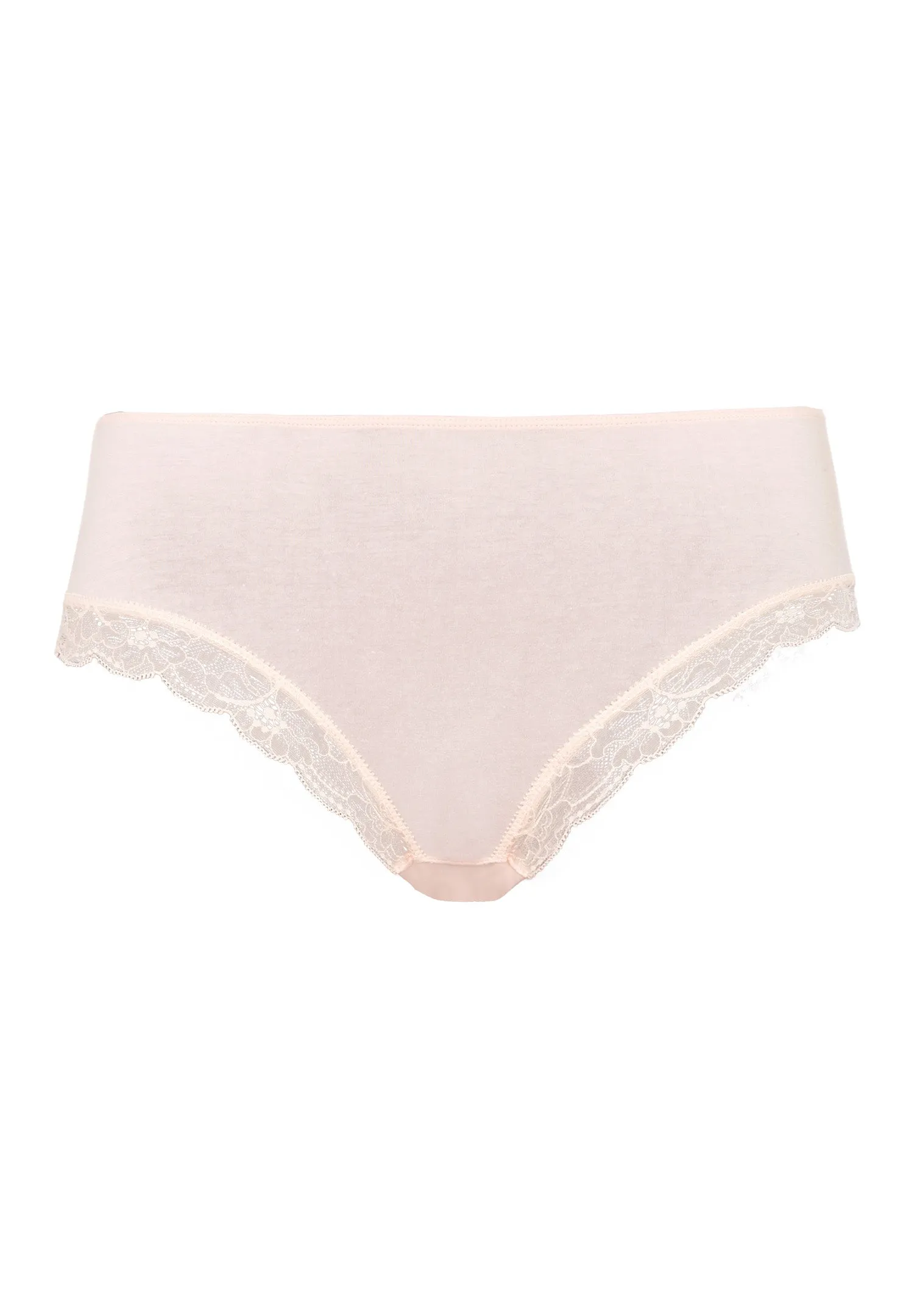 Cotton Lace Cotton Hi-Cut Brief | Powder 72437-1381