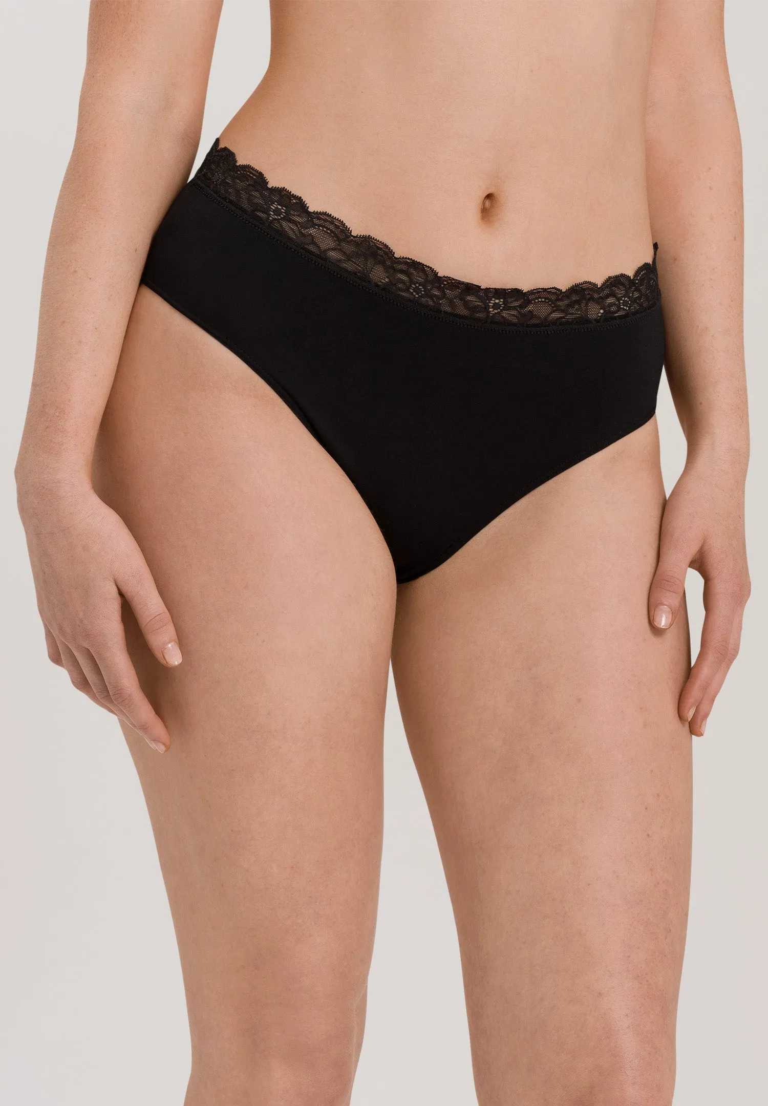 Cotton Lace Lace-Trim Cotton Full Brief | Black 72436-019