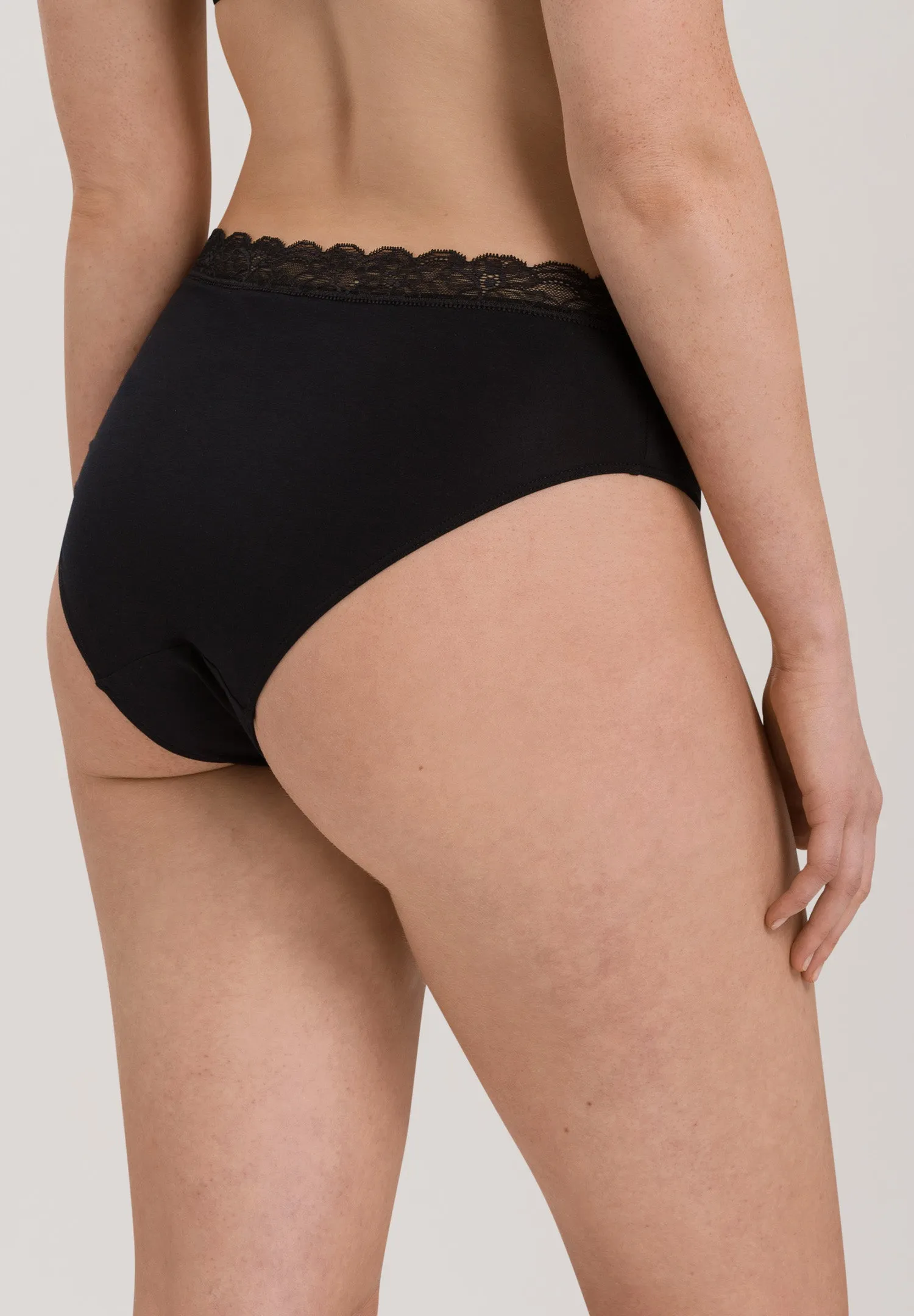 Cotton Lace Lace-Trim Cotton Full Brief | Black 72436-019