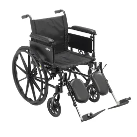 Drive Medical cx420adfa-elr Cruiser X4 Lightweight Dual Axle Wheelchair with Adjustable Detachable Arms, Full Arms, Elevating Leg Rests, 20" Seat