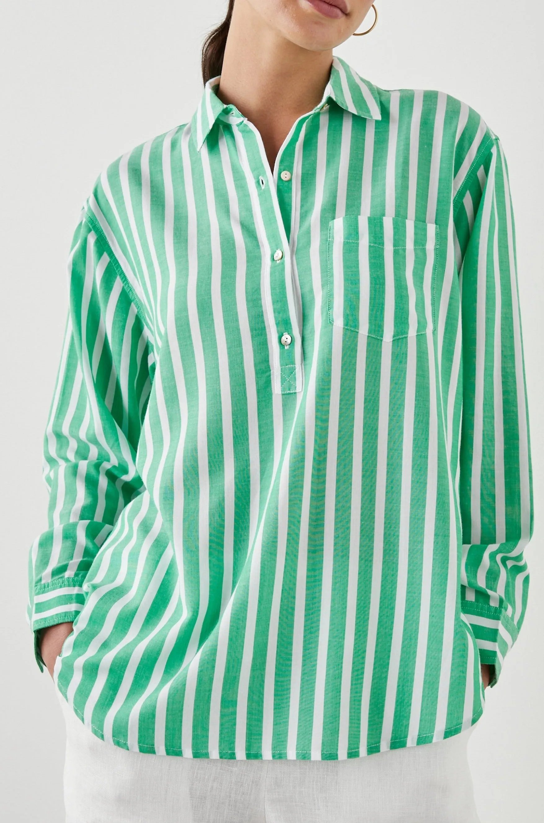 ELLE SHIRT - CLOVER STRIPE