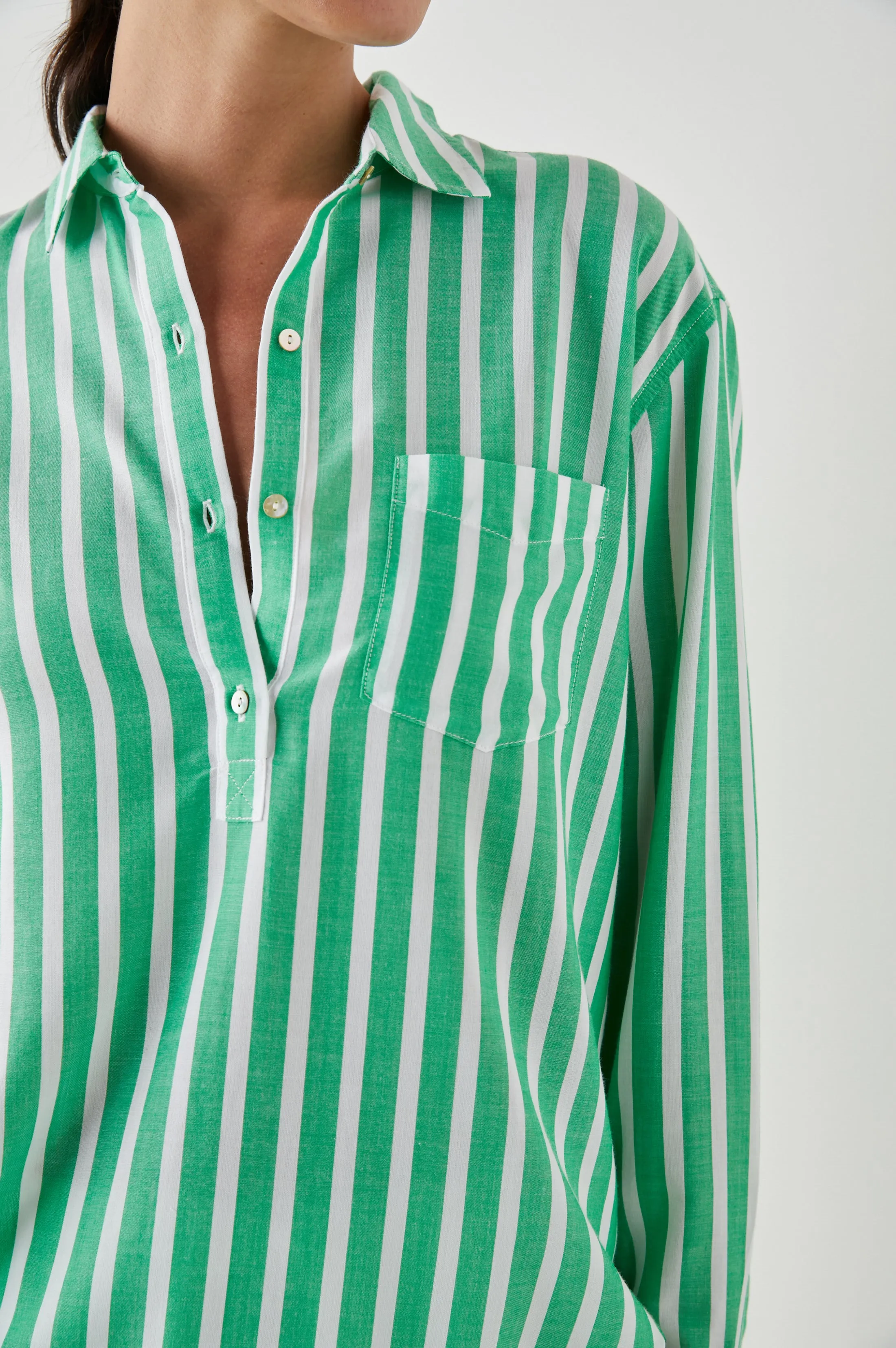 ELLE SHIRT - CLOVER STRIPE