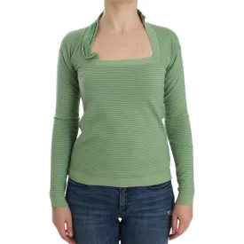 Ermanno Scervino Elegant Green Striped Wool Blend Sweater