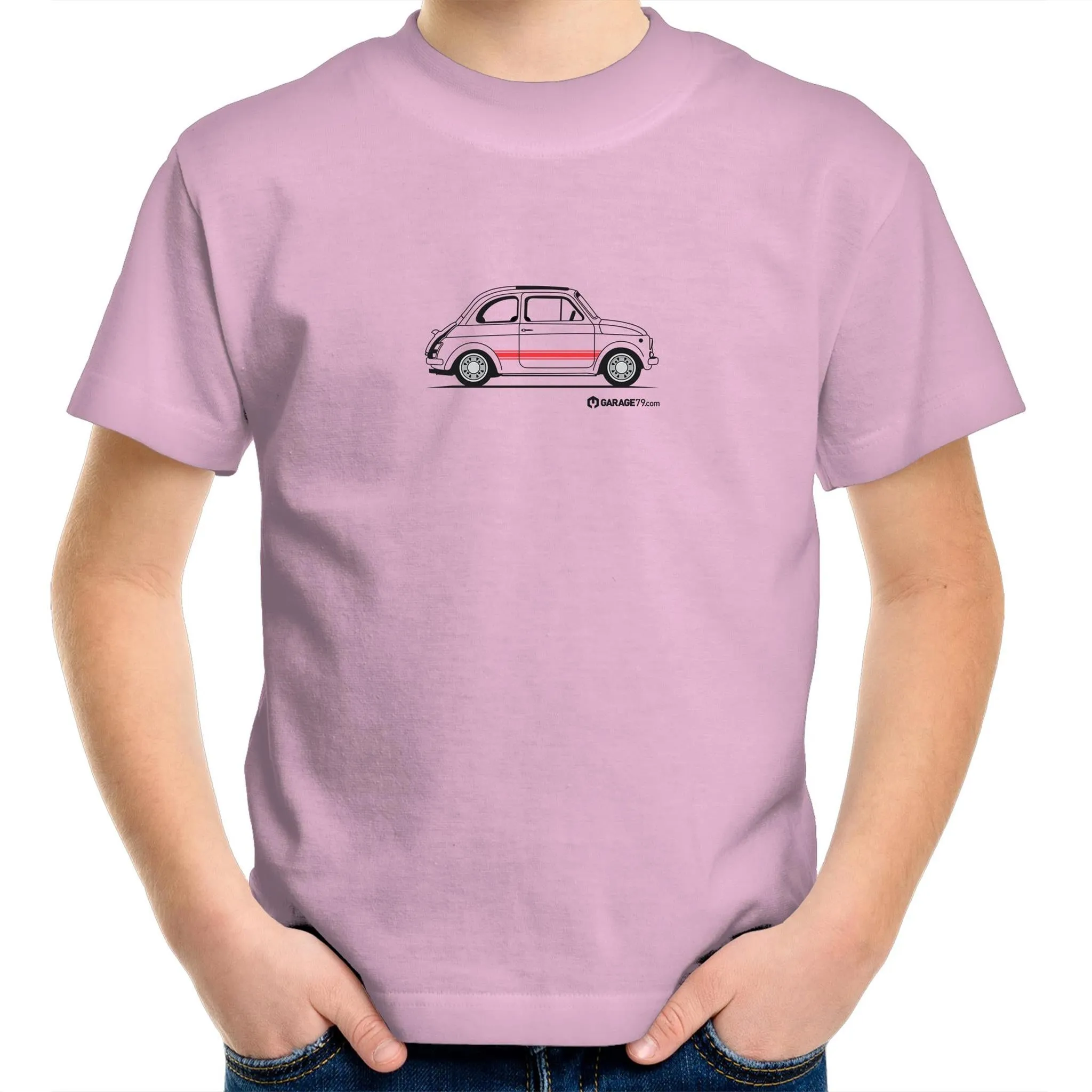 Fiat Side with Red Kids Youth Crew T-Shirt