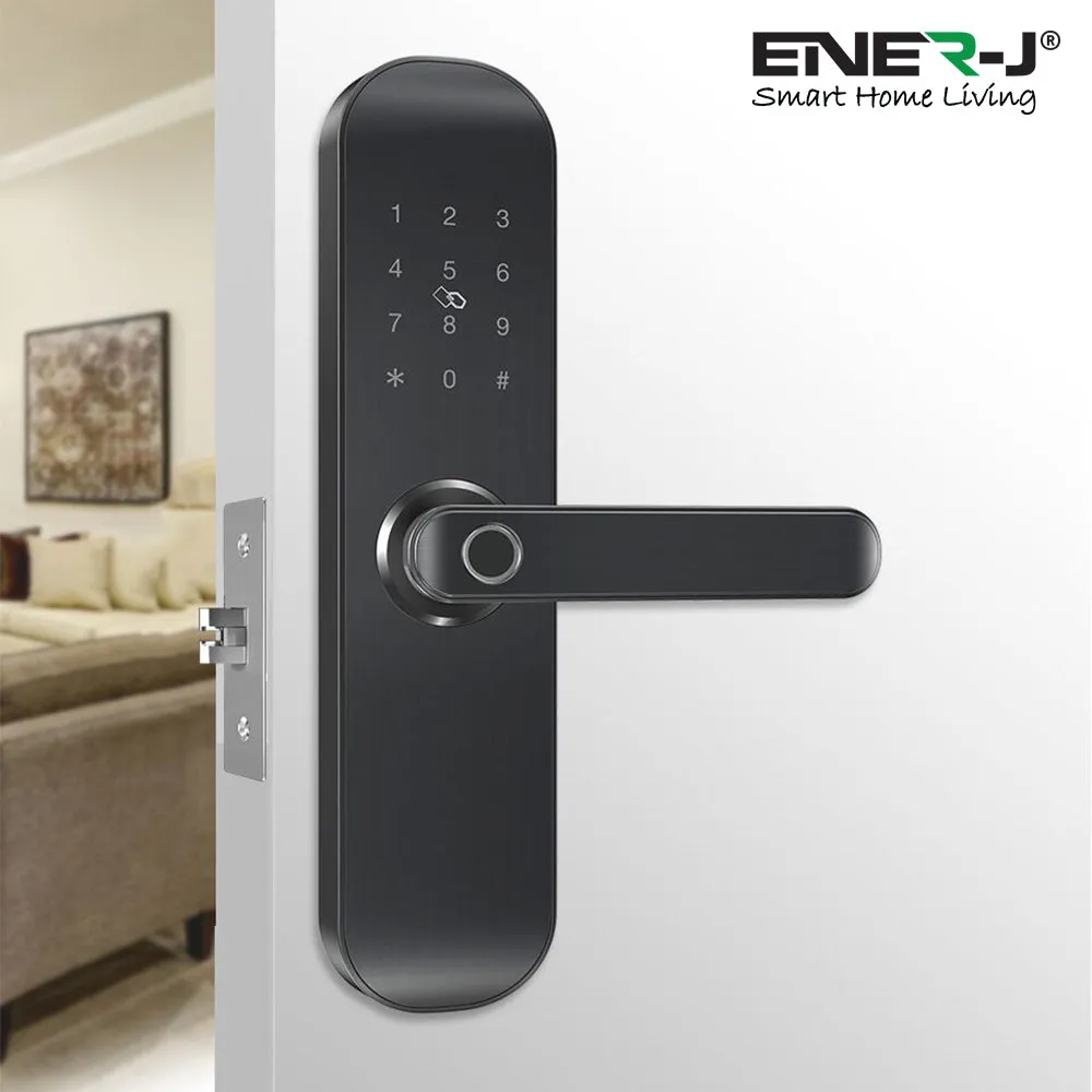 Fingerprint Smart Lock, WiFi Electronic Door Lock, Smart Anti-Theft Door Lock, Fingerprint Keypad with Password, Black Body