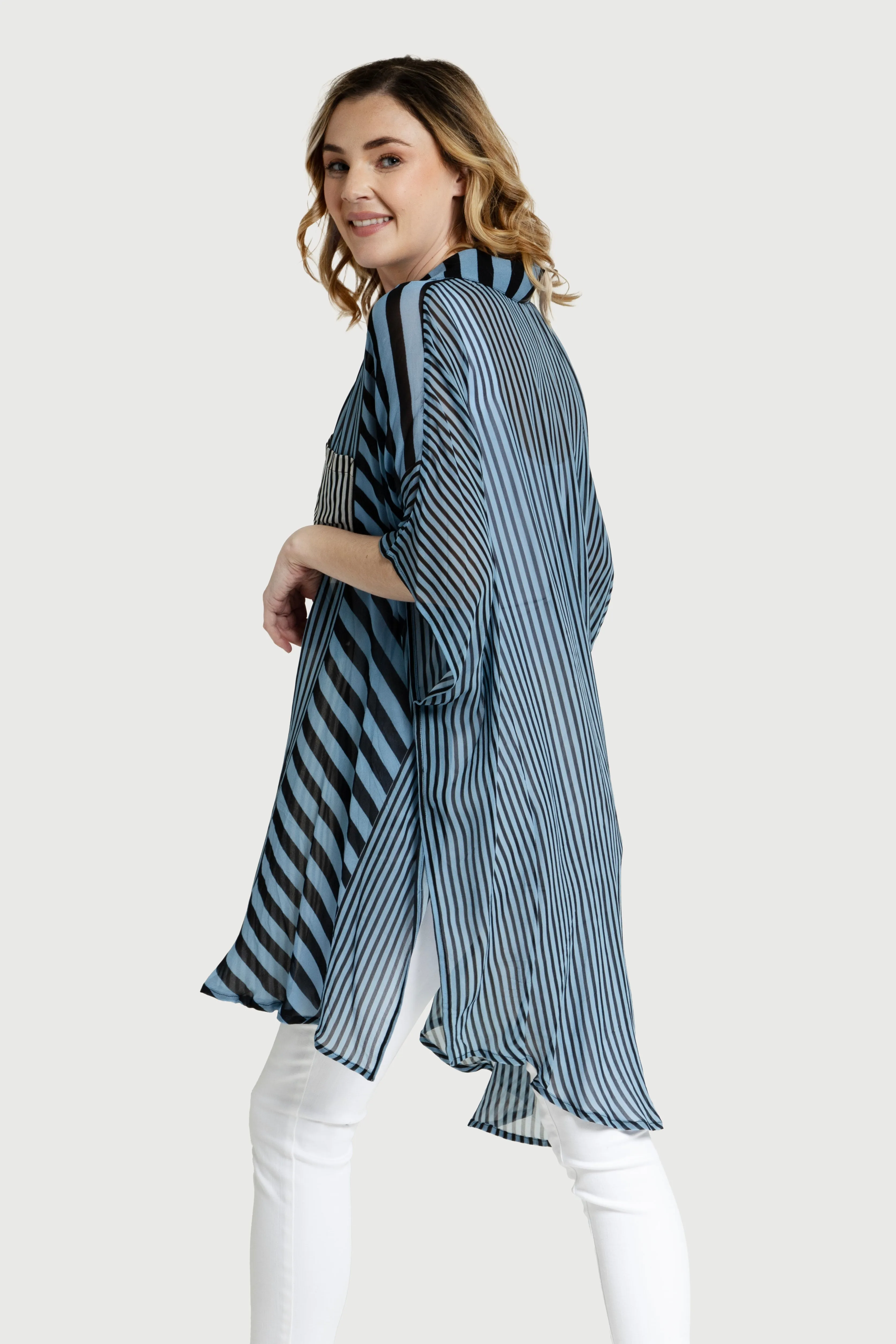 Flowy Striped Oversized Shirt