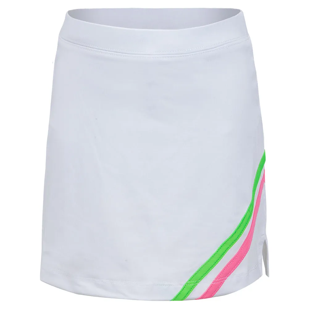 Girls' Chevron Flat Tennis Skort White