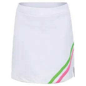 Girls' Chevron Flat Tennis Skort White