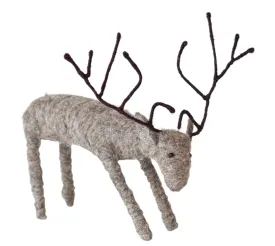 Handmade Wool Felt & Wire Reindeer, 3 sizes