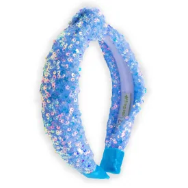 Kids Knot Headband | Blue Sequin