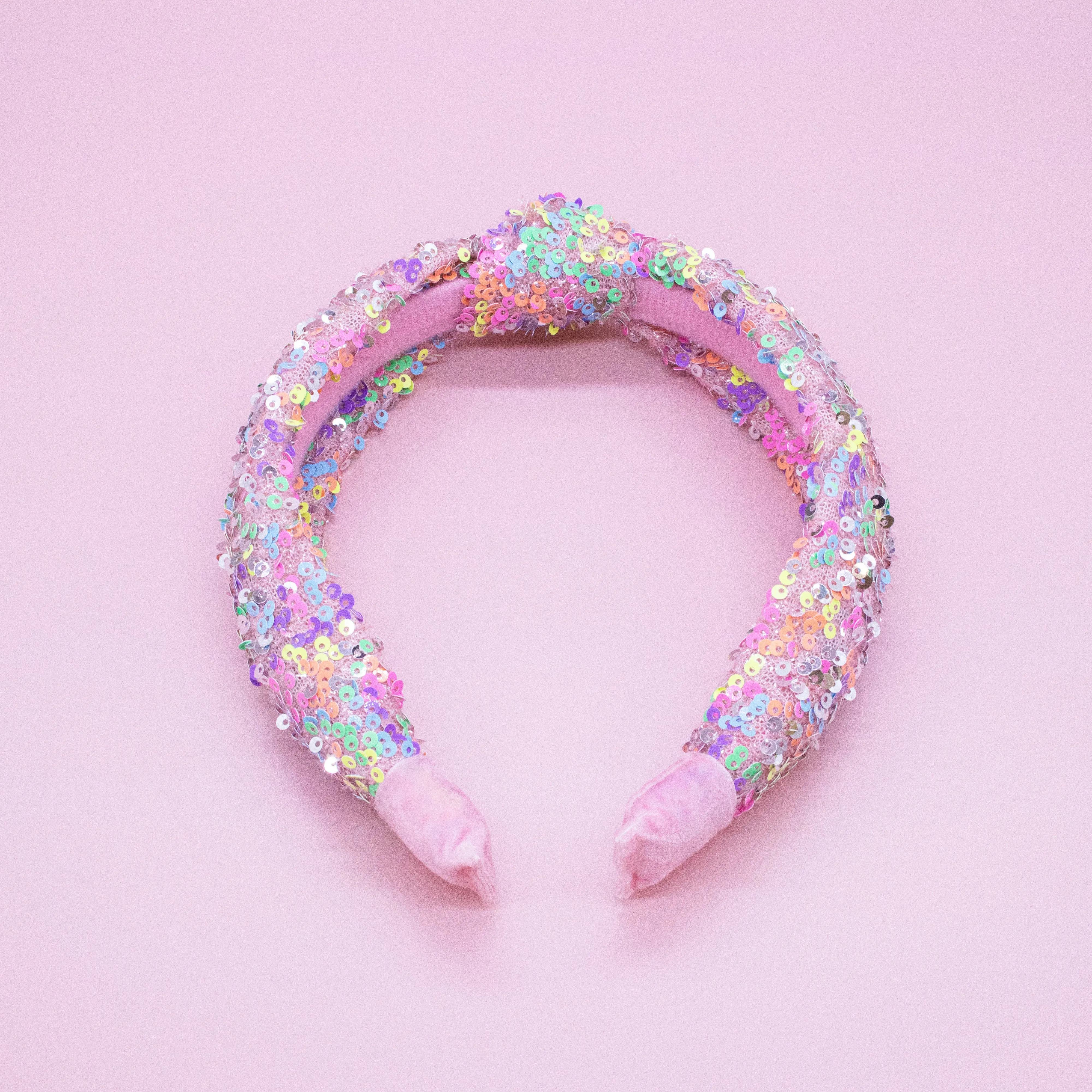 Kids Knot Headband | Rainbow Sequin