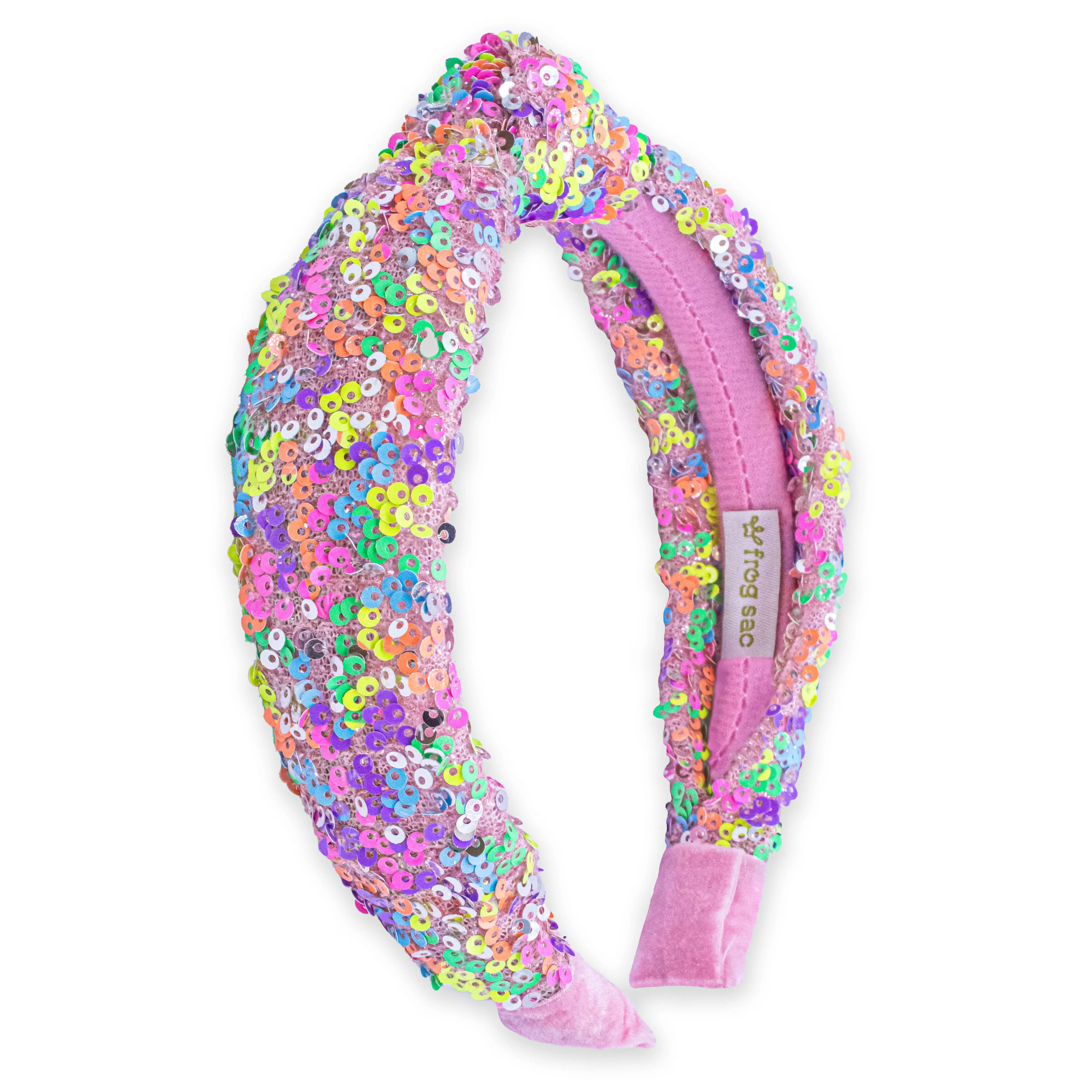 Kids Knot Headband | Rainbow Sequin