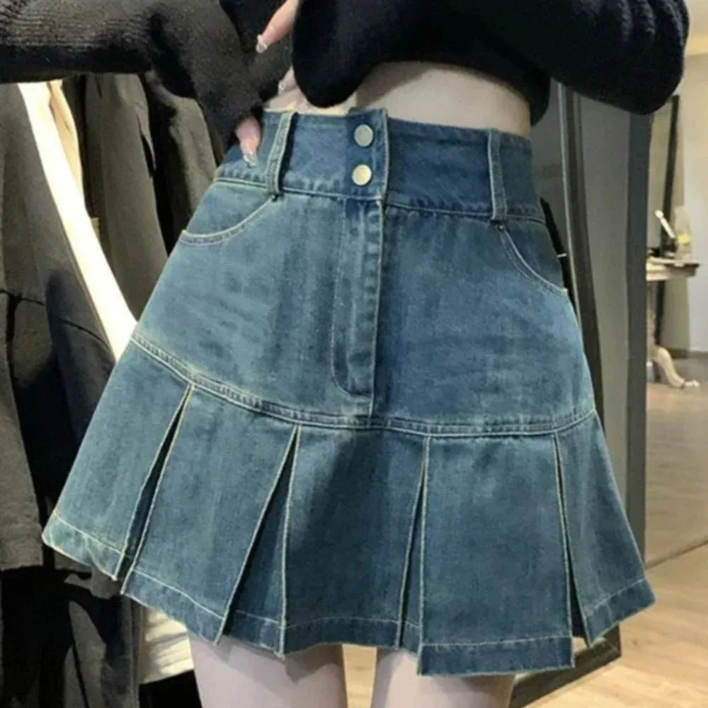 KPOP High Waisted Mini Denim Skirt