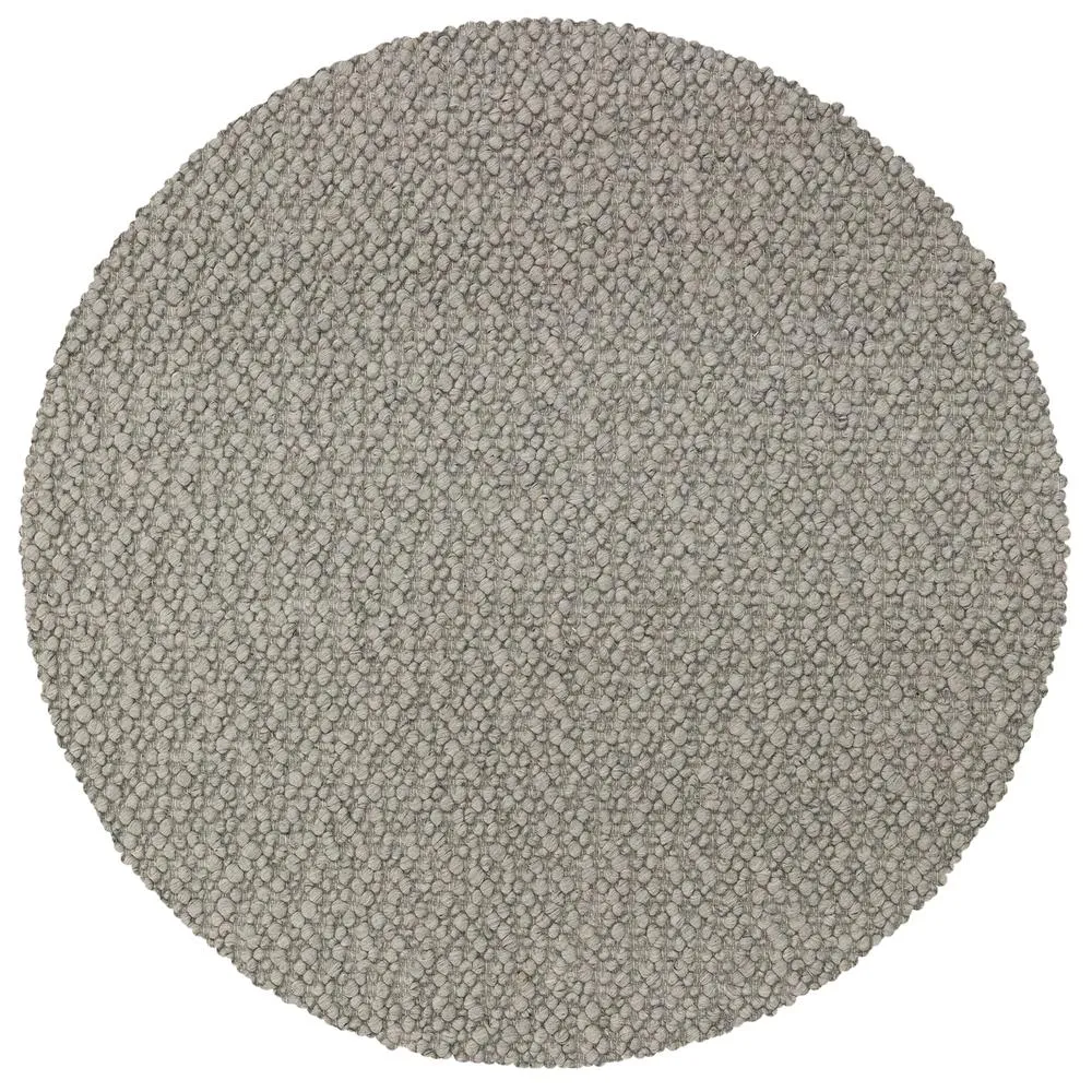 Large Modern and Contemporary Silver 12' x 12' Round Rug