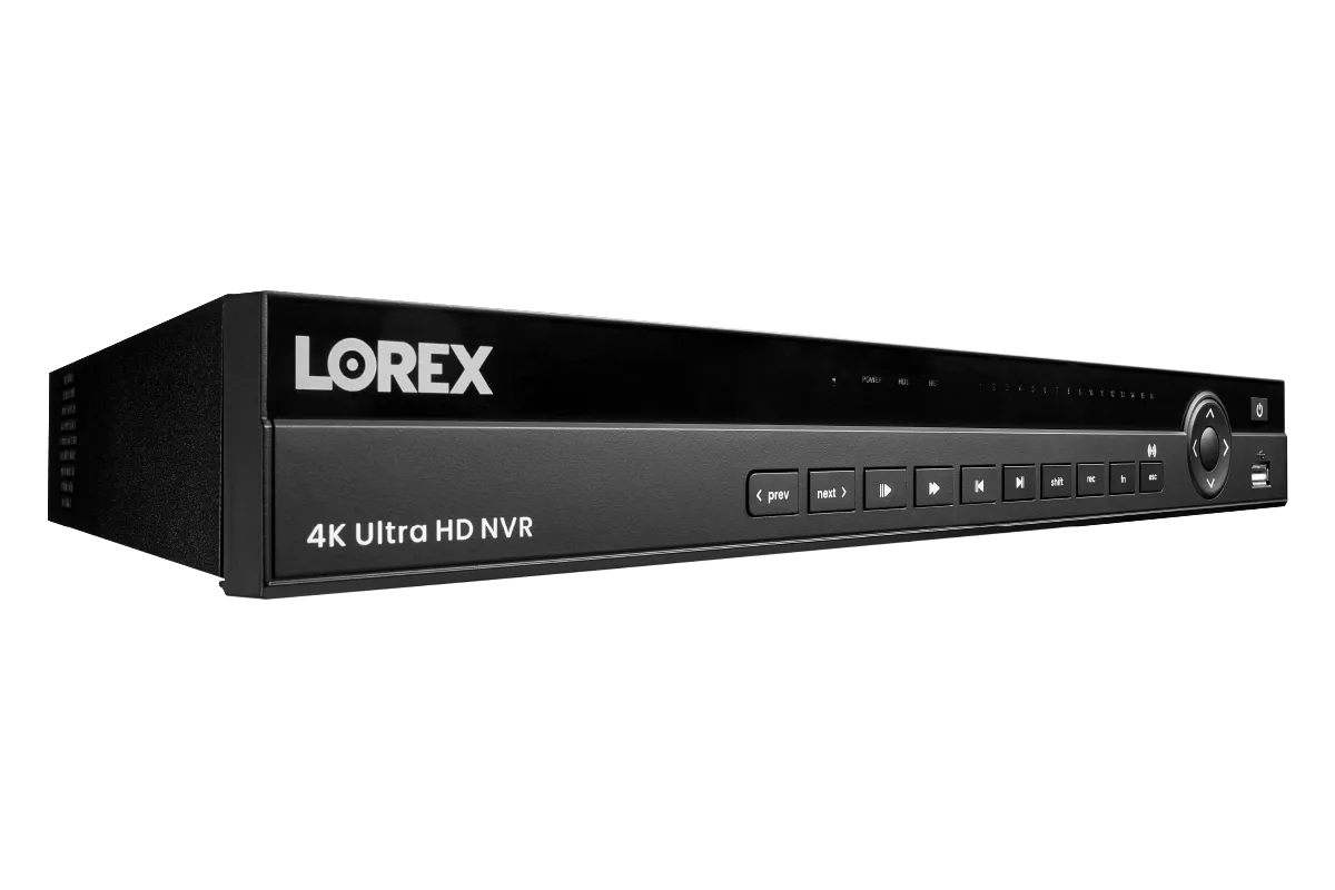 Lorex 16-Channel Smart 30 FPS 4K 4TB NVR System with Nocturnal 3 Listen-in Audio IP Cameras & Motorized Varifocal IP Cameras