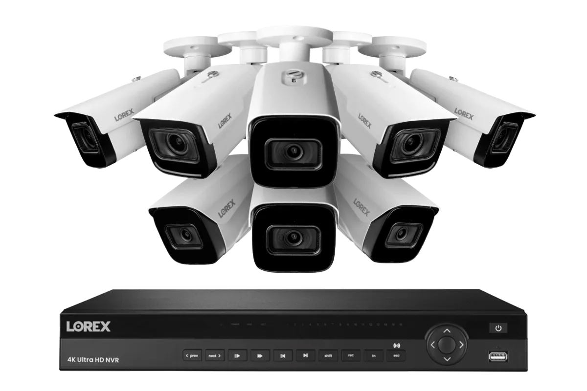 Lorex 16-Channel Smart 30 FPS 4K 4TB NVR System with Nocturnal 3 Listen-in Audio IP Cameras & Motorized Varifocal IP Cameras