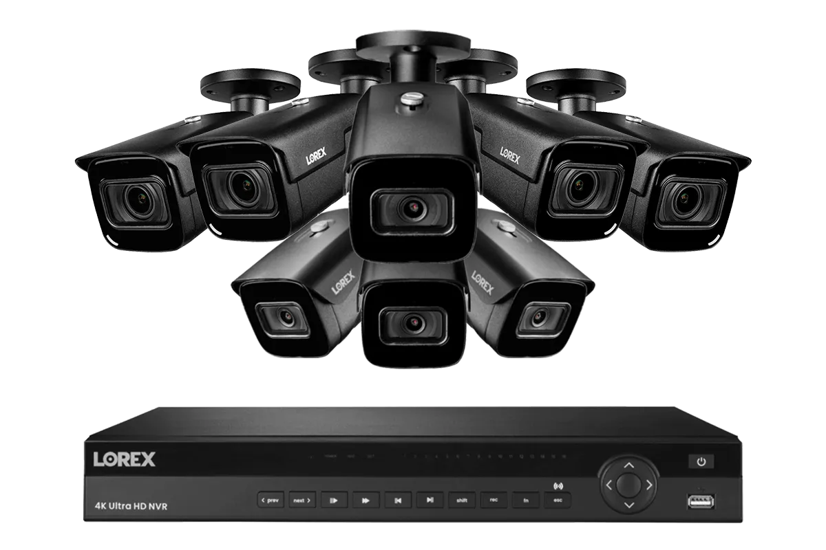 Lorex 16-Channel Smart 30 FPS 4K 4TB NVR System with Nocturnal 3 Listen-in Audio IP Cameras & Motorized Varifocal IP Cameras