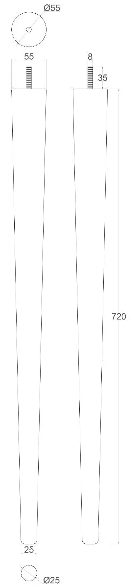 McCobb Table Legs Standard with Leg Plates