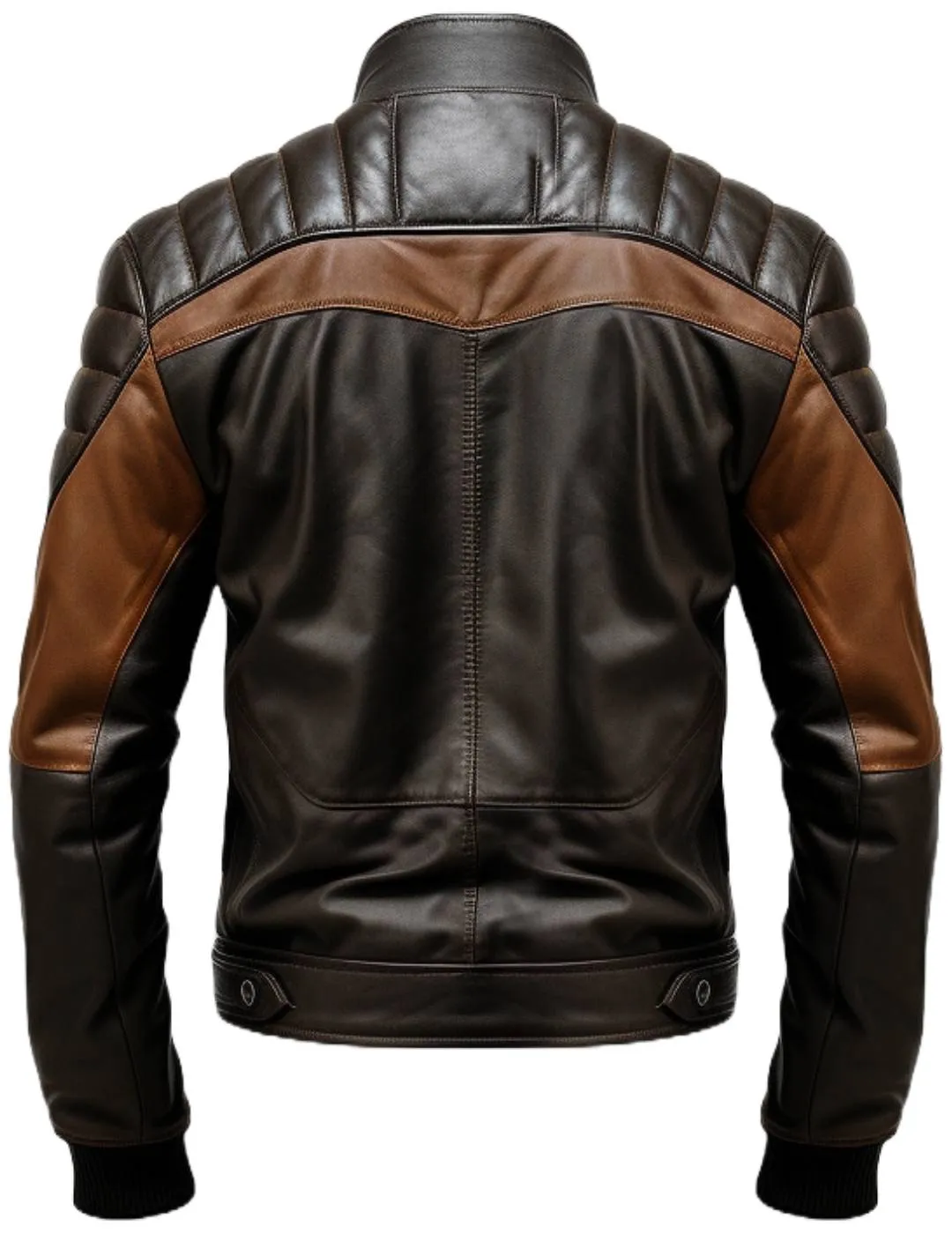 Men Black Brown Biker Stylish Leather Jacket