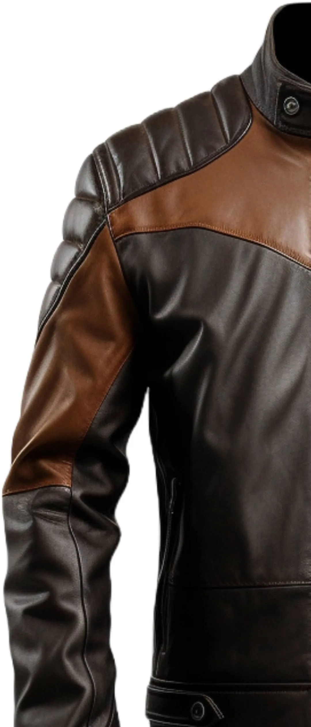 Men Black Brown Biker Stylish Leather Jacket