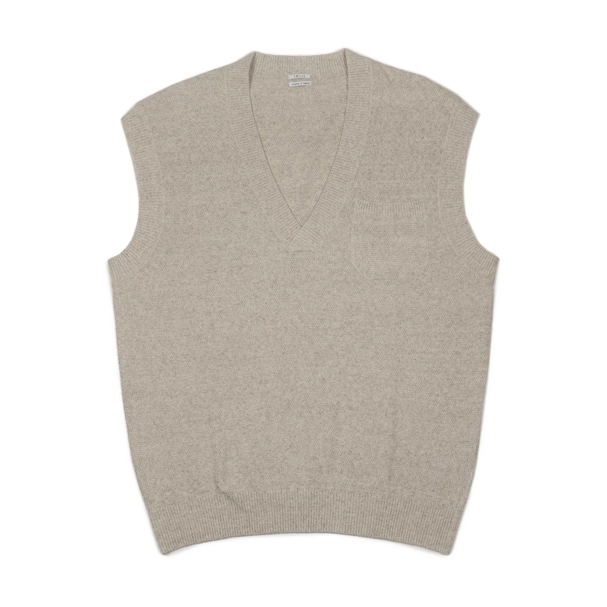 Molded vest in ivory silk and linen