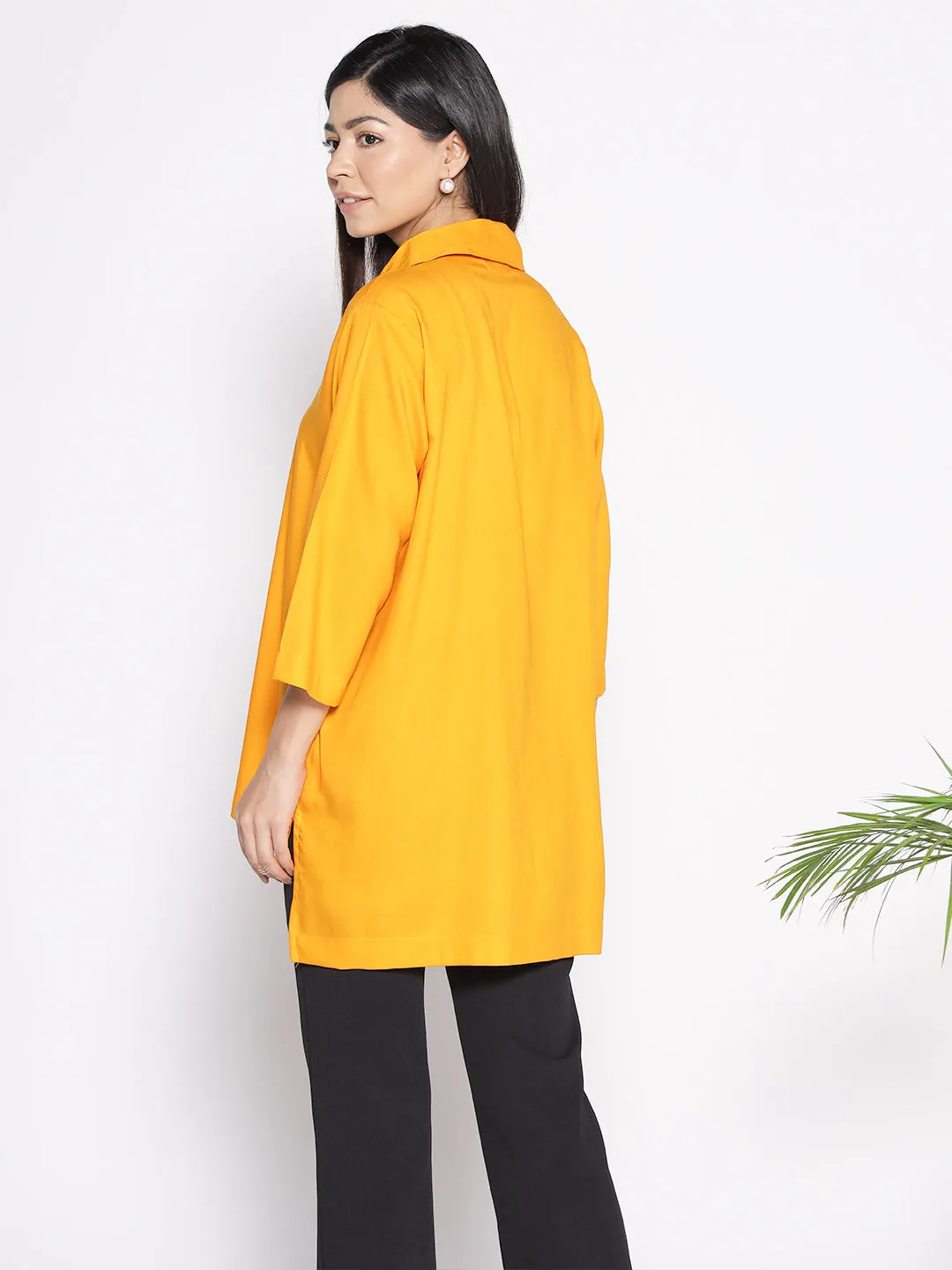 Mustard Rayon ShirtTop - Eustoma