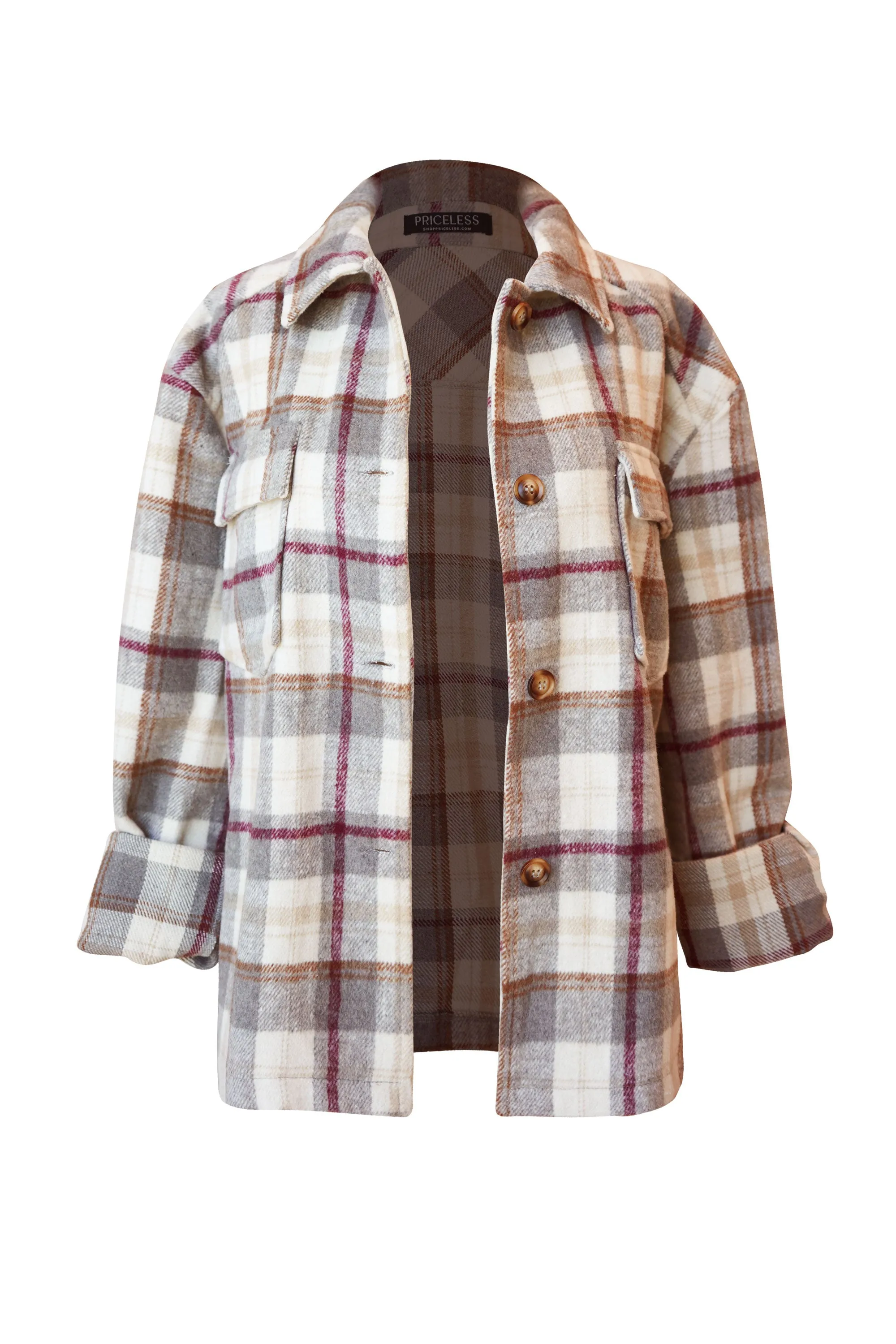 Ora Ivory Plaid Shacket