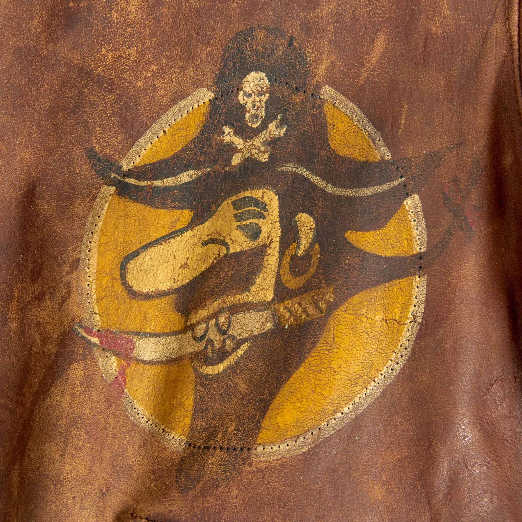 Original U.S. WWII 90th Bomb Group “Jolly Rogers” Painted A-2 Leather Flight Jacket