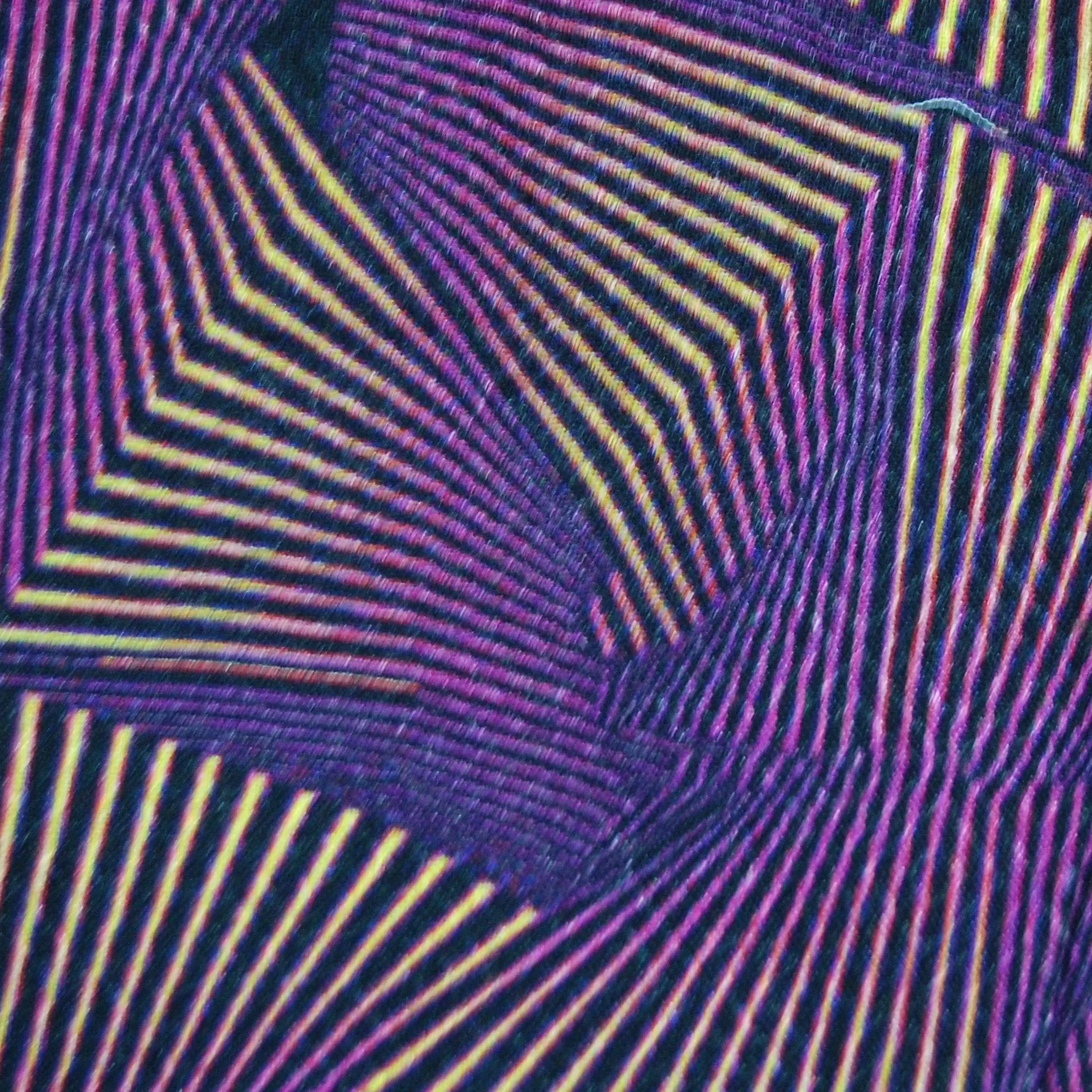 Purple & Yellow Geometrical Print Viscose Dobby Fabric