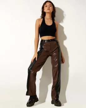 Rakata Wide Leg Trouser in PU Bitter Chocolate