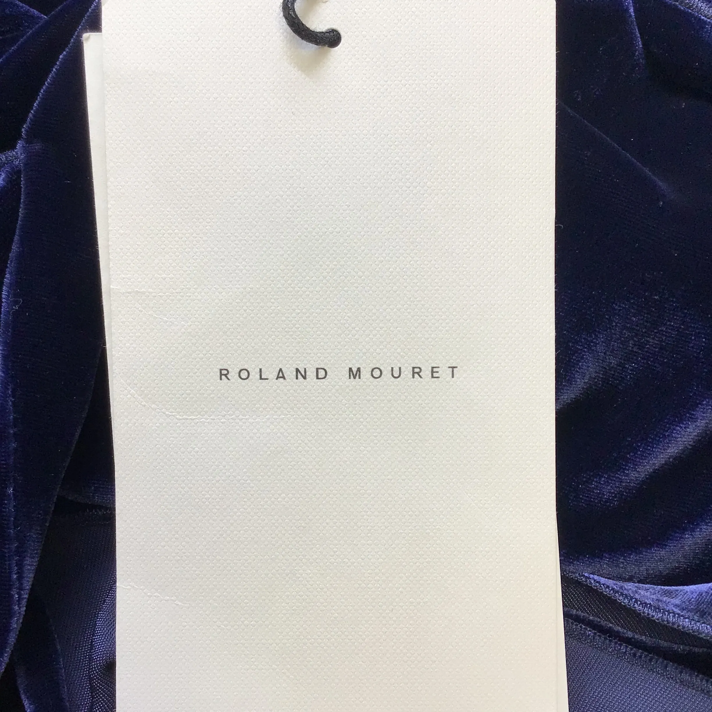 Roland Mouret Navy Blue Tie-Neck Velvet Meyers Dress