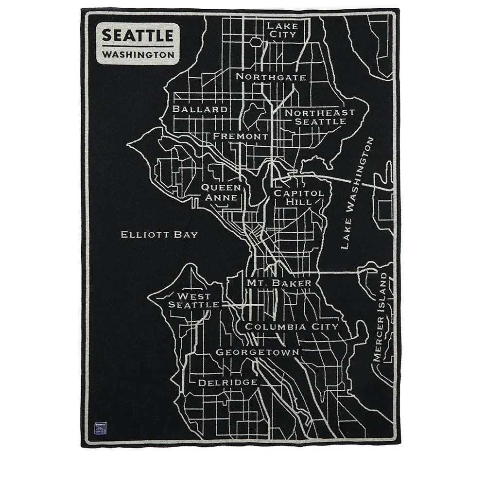 Seattle Map Wool Throw