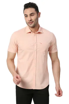 Slim Fit Cotton Fil-a-fil Halfsleeves Shirt