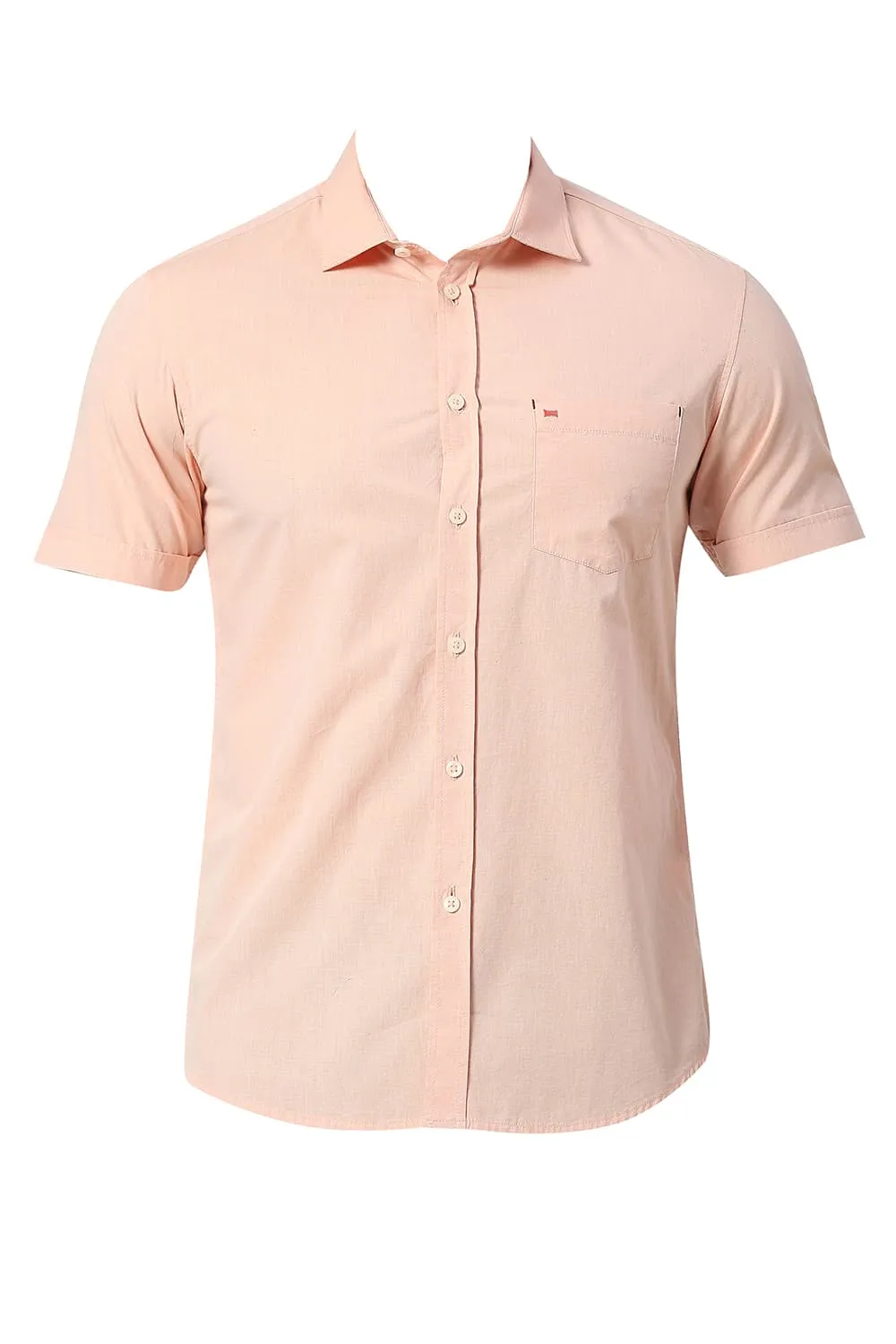 Slim Fit Cotton Fil-a-fil Halfsleeves Shirt